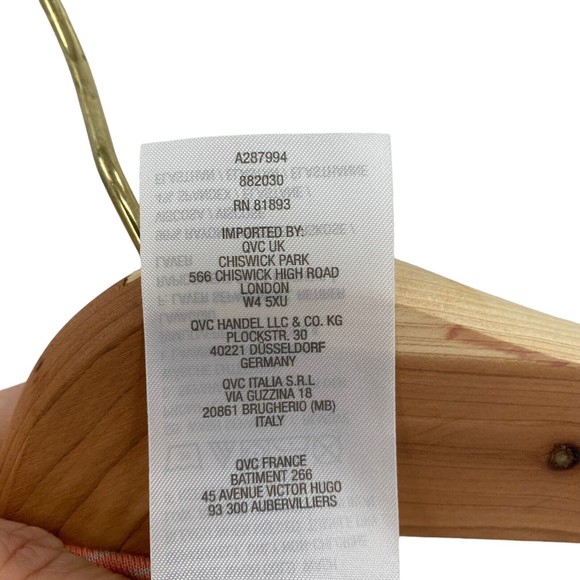 QVC LOGO Layers Large Women’s Tunic Tank Top Peach Pink White Stipe Hi-Lo Knit - Picture 8 of 8